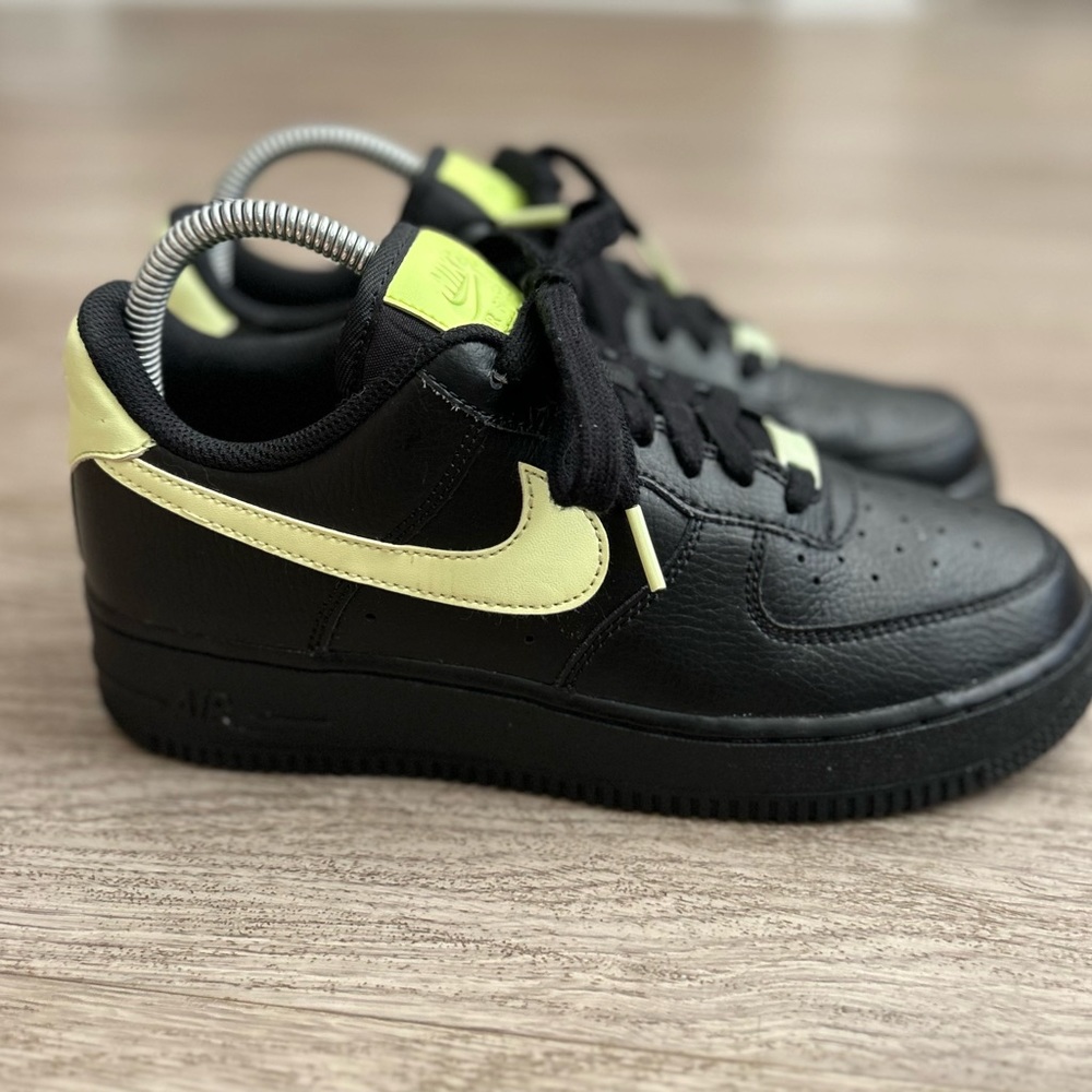 Nike Air Force 1 Black Volt Sneakers